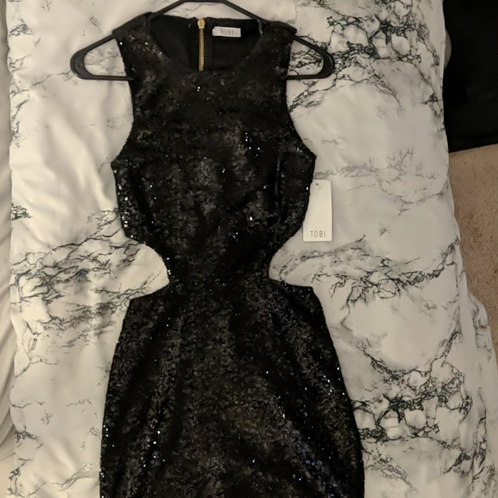 Tobi Sequin Cutout Dress S